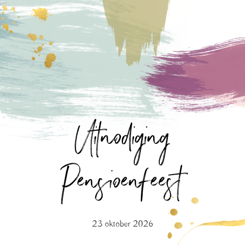 Uitnodiging pensionering waterverf kleuren
