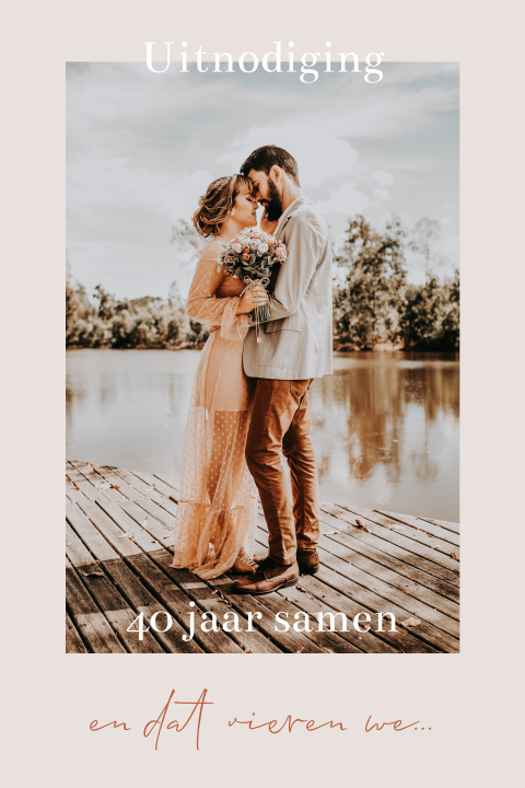Uitnodiging modern 40 jaar getrouwd met foto