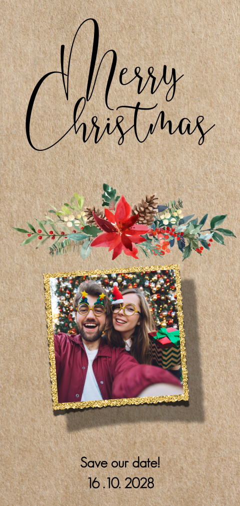 Kerst save the date kaart met eigen foto