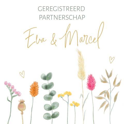 Uitnodiging Geregistreerd Partnerschap Bloemen
