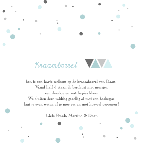 Kraamborrel kaartje mintgroen geometrie
