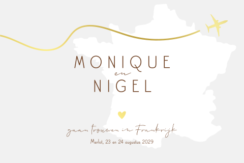 Trouwkaart kaart van Frankrijk trouwen in Frankrijk