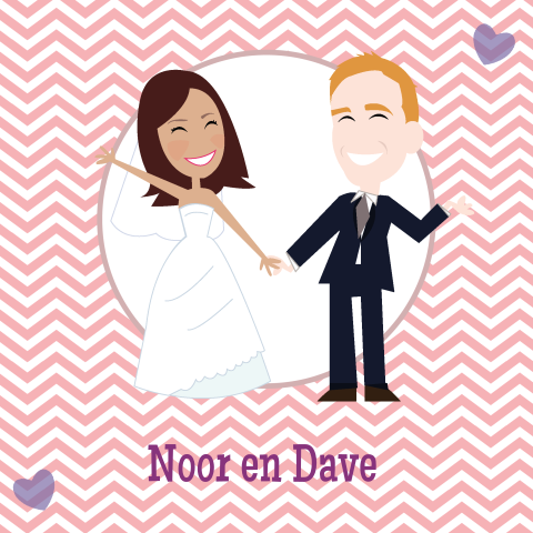 Getekende grappige trouwkaarten chevron cartoon