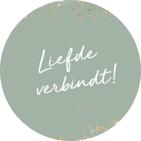 Sluitsticker trouwen liefde verbindt groen