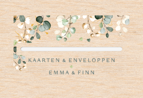 Kaarten en enveloppen box trouwen bladeren