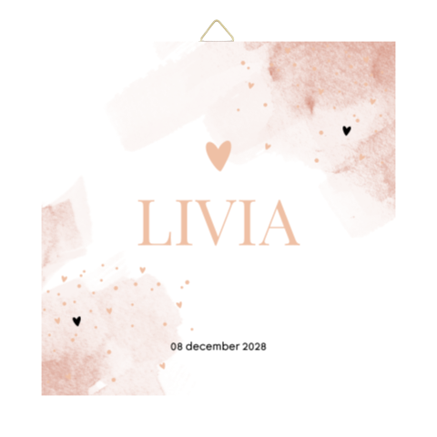 Geboortetegel Oud Roze met Naam