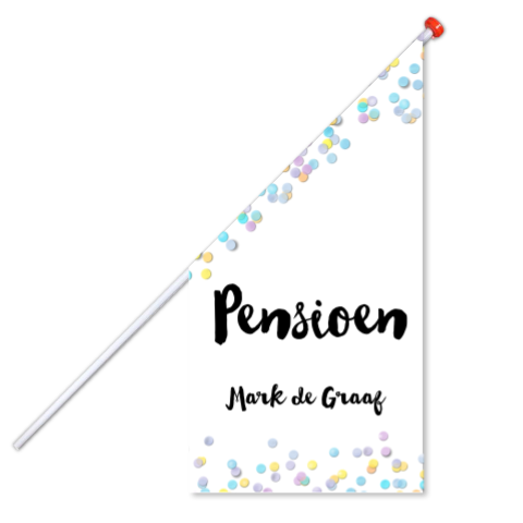 Vlag pensioen feest confetti