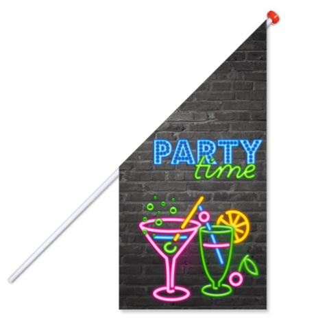 Vlag feestje party time cocktail neon modern