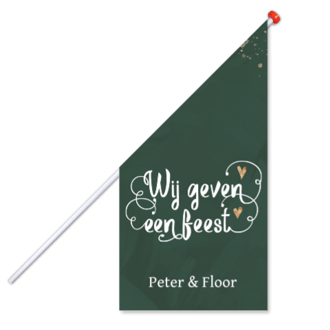 Vlag wij geven een feest modern groen