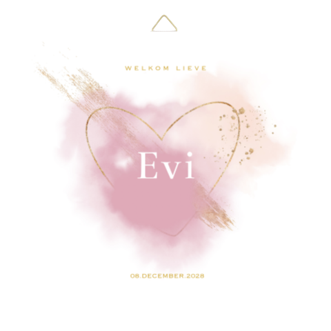 Geboorte Tegel Meisje met Roze Hart