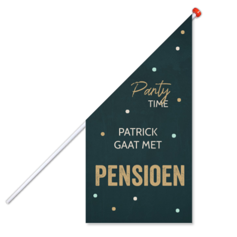 Vlag met pensioen gaan feest donker groen modern