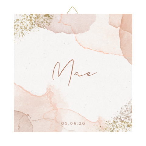 Geboortetegel meisje met naam roze