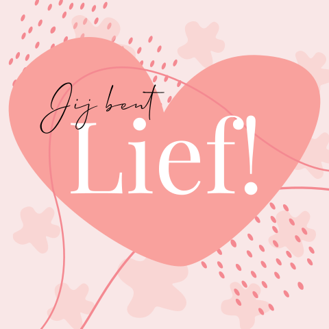 Liefdeskaart jij bent lief roze hart Boho