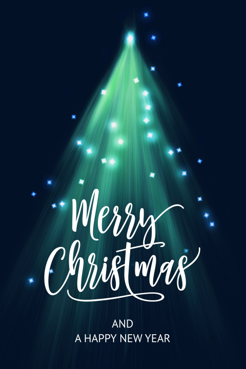 Schitterende kerstkaarten met licht kerstboom