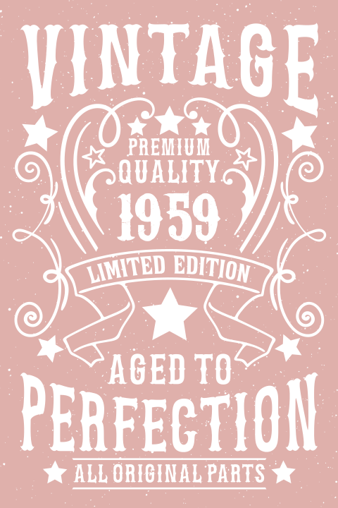 Vintage verjaardagskaart vrouw roze typografie