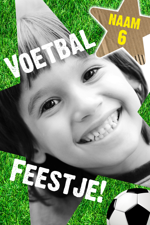 Uitnodiging kinderfeestje voetbal jongen