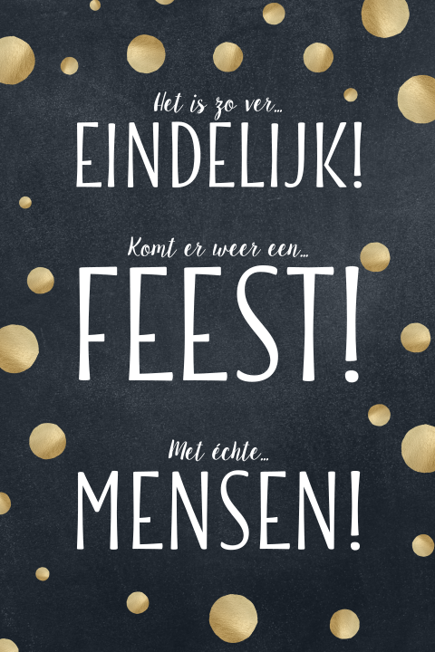 Grappige uitnodiging eindelijk feest