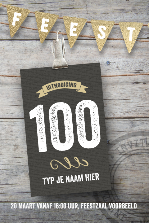 100 jaar verjaardag uitnodiging feest