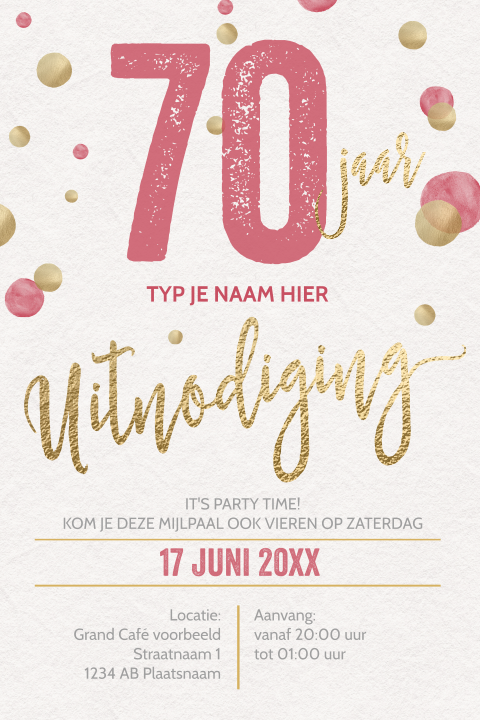 Mooie uitnodiging 70 jaar typografie