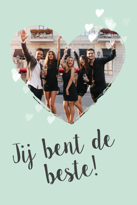 Vriendschapskaart foto hart lief beste groep