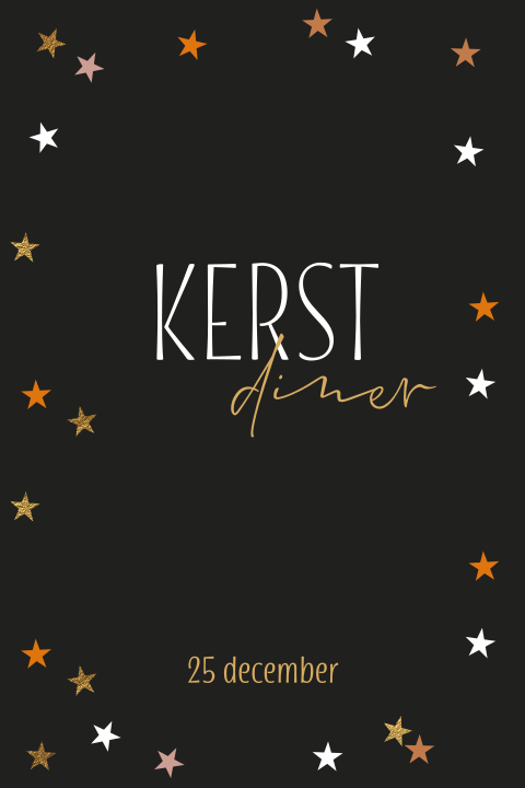 Kerstmenukaart maken feestelijke sterren