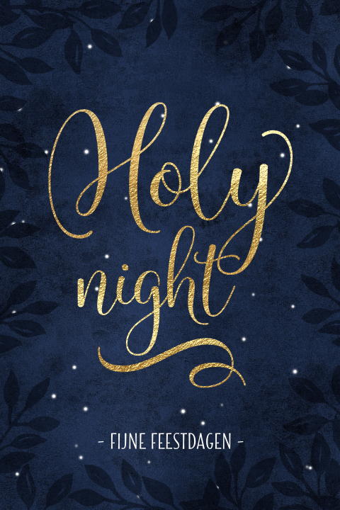 Kerstkaart sterrenhemel Holy Night