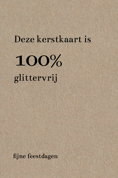 Grappige kerstkaart 100 procent glittervrij