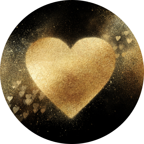 Sticker hart en hartjes goud sluitzegels