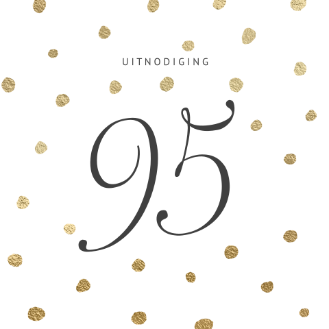 Luxe uitnodiging verjaardag 95 jaar goud wit