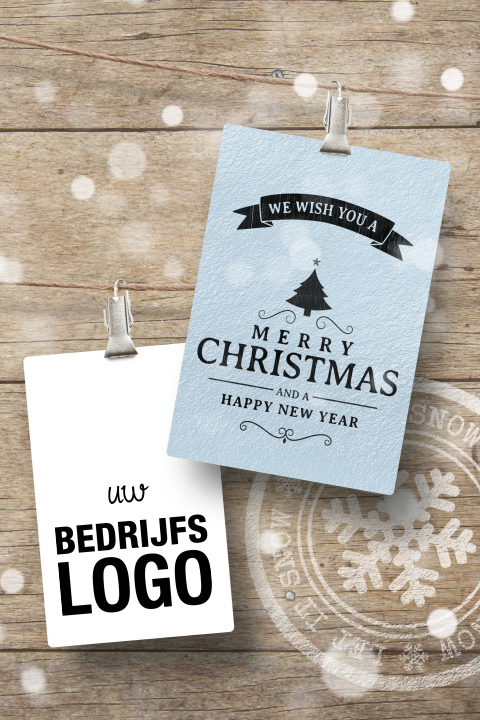 Bedrijf kerstkaart bouw hout