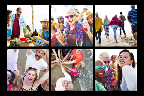 Fotokaart maken met 6 eigen foto vrienden feest vakantie