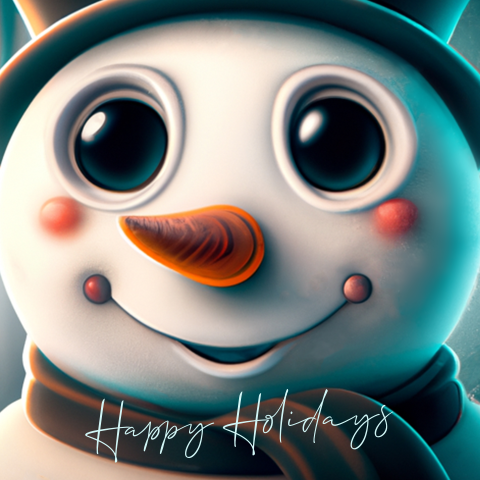 Hippe kerstkaart sneeuwpop art