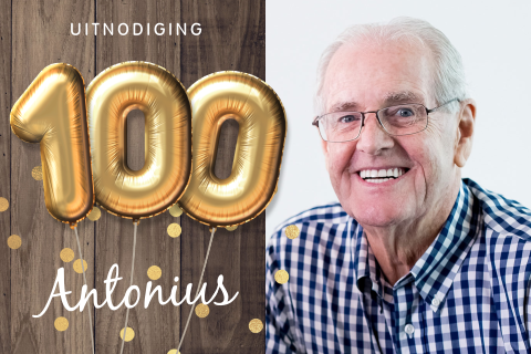 Originele uitnodiging verjaardag 100 jaar foto