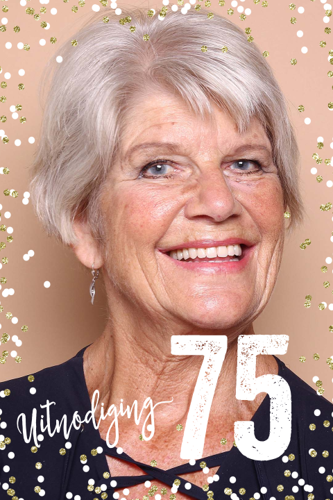 Foto uitnodiging verjaardag 75 jaar met eigen foto