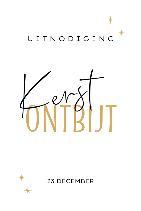Zakelijke uitnodiging kerstontbijt borrel of brunch minimalistisch