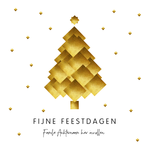 Moderne zakelijke kerstkaarten gouden grafische kerstboom