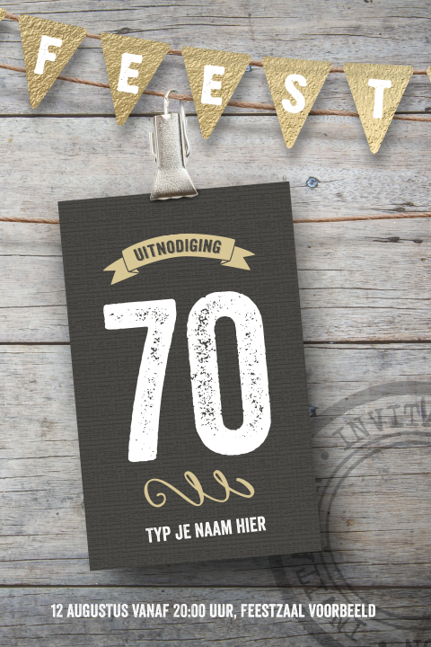 70 jaar verjaardag uitnodiging feest