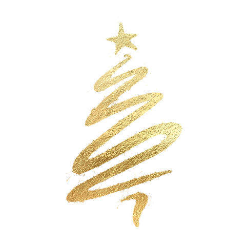 Moderne sluitzegel gouden kerstboom