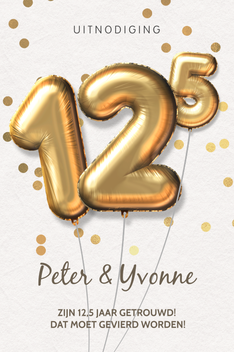 12,5 jaar getrouwd jubileum gouden ballon