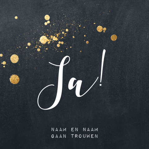 Trouwkaarten stijlvol zwart goud