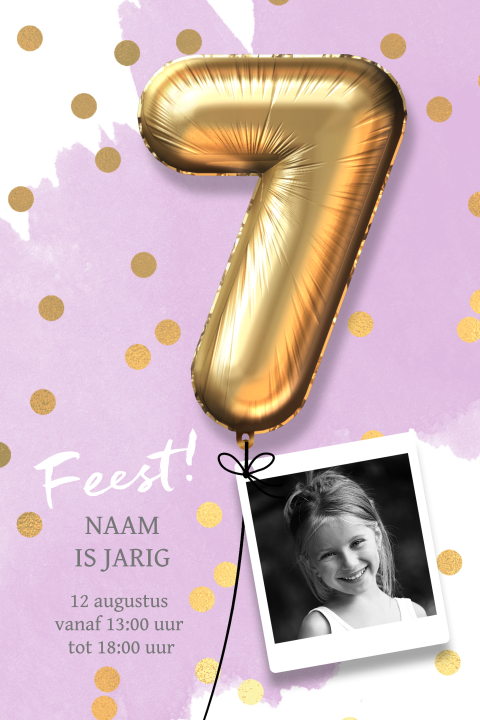 Uitnodiging kinderfeestje 7 jaar meisje