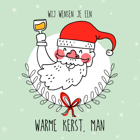 Grappige kerstkaart warme kerst man