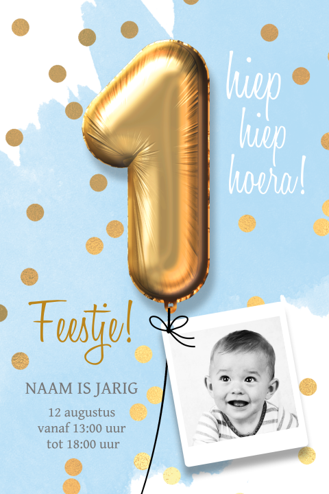 Uitnodiging verjaardagsfeestje 1 jaar jongen