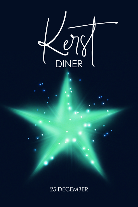 Kerst menukaart zelf maken groene ster