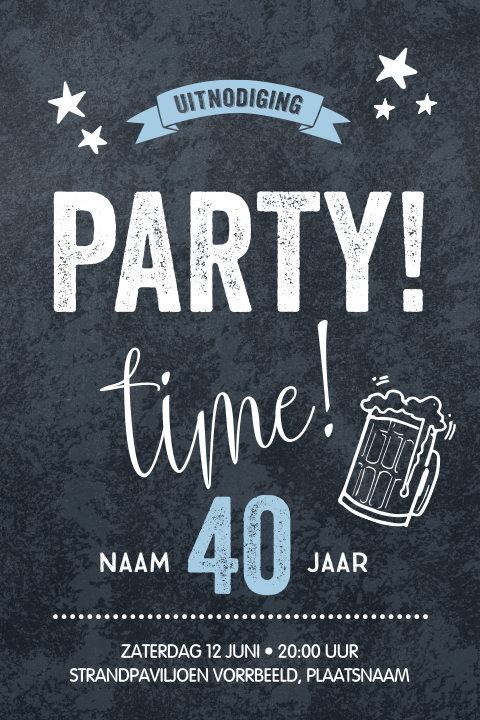 Uitnodiging verjaardagsfeest Party time