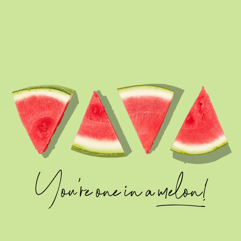Grappige wenskaart One in a melon