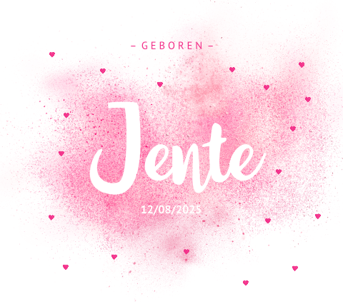 Hip geboortekaartje meisje sterrenhemel Belgisch vierkant