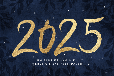 Mooie zakelijke kerst en nieuwjaarskaart 2025 blauw goud
