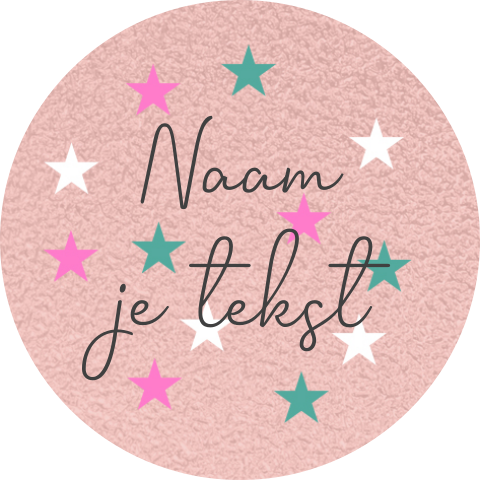 Sluitsticker roze sterren zelf ontwerpen naam sticker