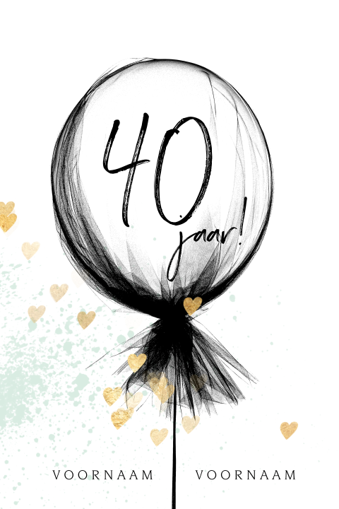 Trendy jubileum uitnodiging 40 jaar ballon